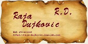 Raja Dujković vizit kartica